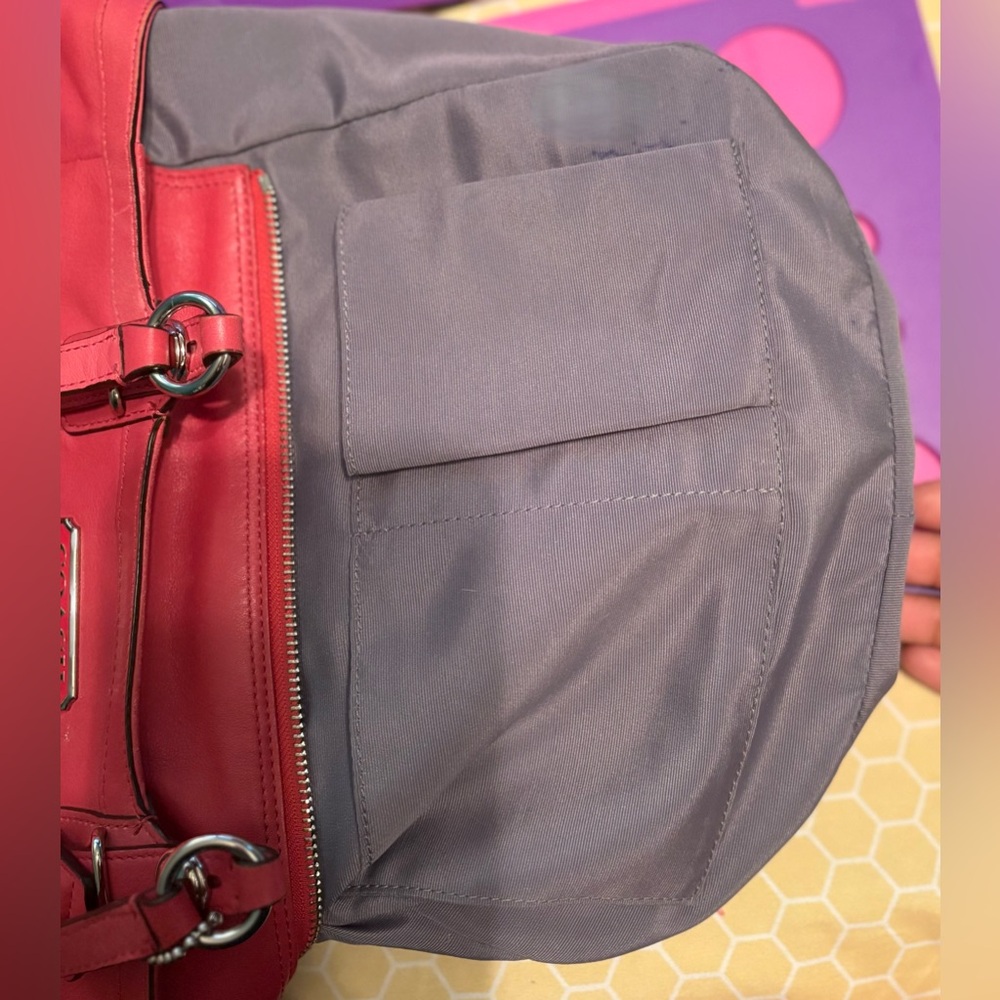 Coach Medium Leather Shoulder Bag. Pink/bright coral - Picture 9 of 16